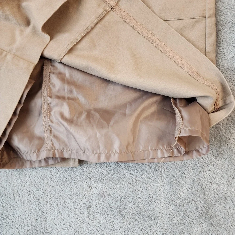 Worthington Skirt Womens 12 Tan Khaki Cotton Blend Lined Utility Pocket Pencil